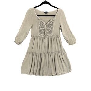 American Eagle Tiered Mini Dress Women’s Size Small Boho Cottagecore Viscose